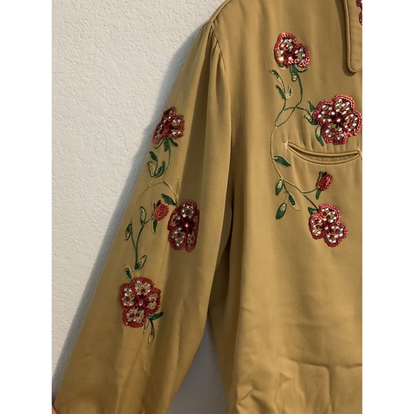 Vintage 1950s The Paddock Shops Suit Western Wear Light Yellow Flowers - Picture 3 of 16